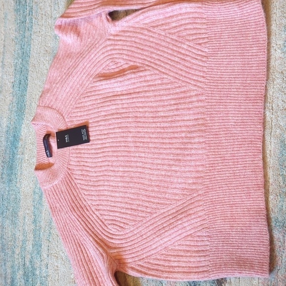 M&S Marks & Spencer Collection Pullover Knitted Jumper Sweater US XS Dusky Rose - Picture 10 of 12